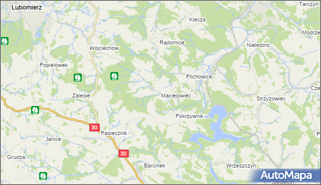 mapa Maciejowiec, Maciejowiec na mapie Targeo