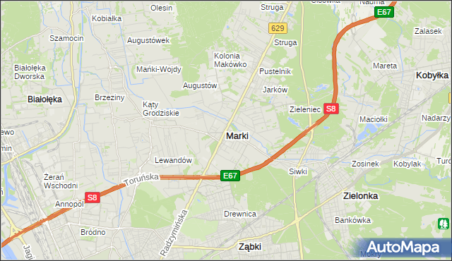 mapa Marki powiat wołomiński, Marki powiat wołomiński na mapie Targeo