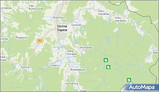 mapa Młynowiec, Młynowiec na mapie Targeo