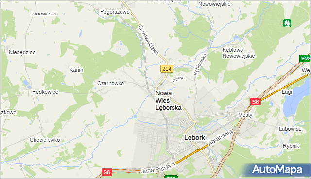 mapa Nowa Wieś Lęborska, Nowa Wieś Lęborska na mapie Targeo