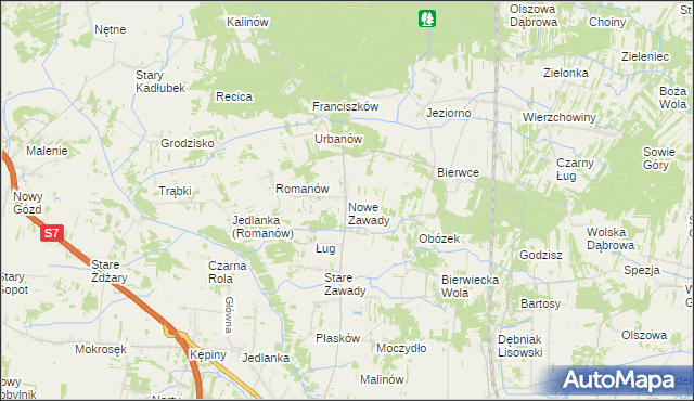 mapa Nowe Zawady, Nowe Zawady na mapie Targeo