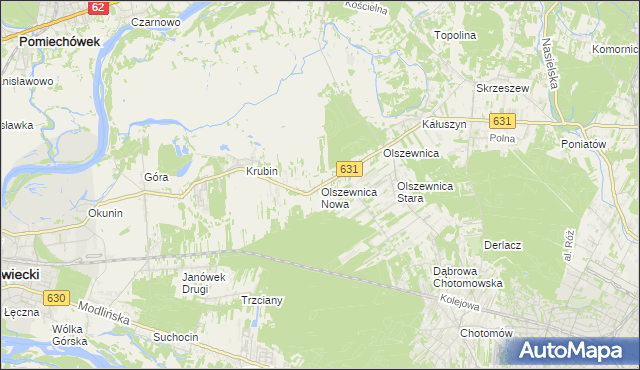 mapa Olszewnica Nowa, Olszewnica Nowa na mapie Targeo