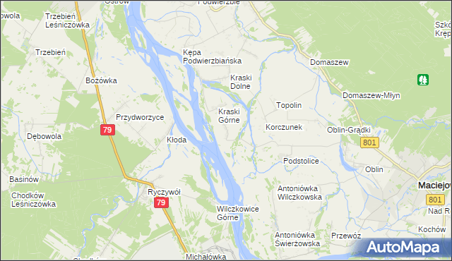 mapa Pasternik gmina Maciejowice, Pasternik gmina Maciejowice na mapie Targeo