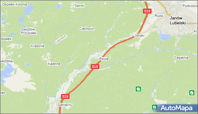 mapa Pikule, Pikule na mapie Targeo