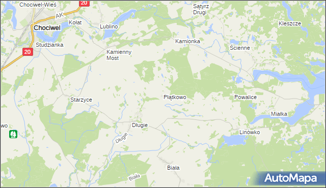 mapa Płątkowo, Płątkowo na mapie Targeo