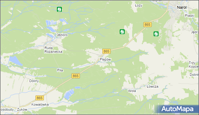 mapa Płazów, Płazów na mapie Targeo