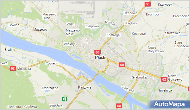 mapa Płock, Płock na mapie Targeo