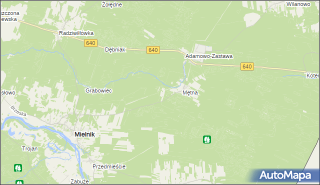 mapa Poręby gmina Mielnik, Poręby gmina Mielnik na mapie Targeo