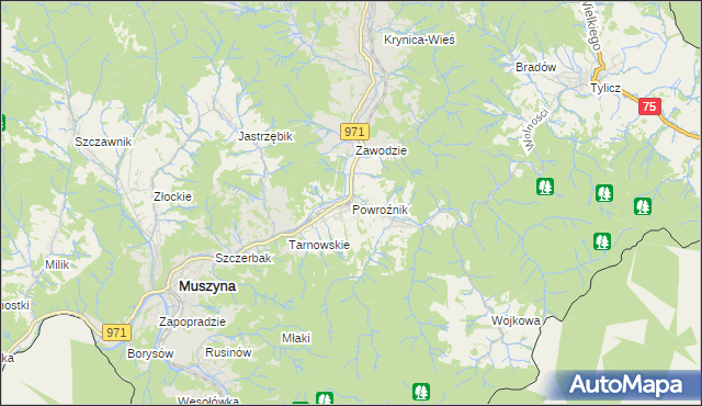 mapa Powroźnik, Powroźnik na mapie Targeo