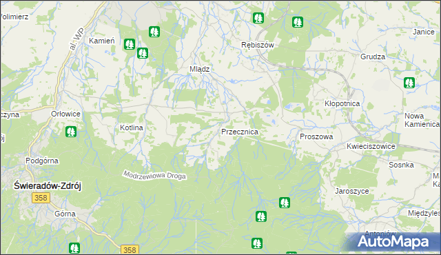 mapa Przecznica, Przecznica na mapie Targeo