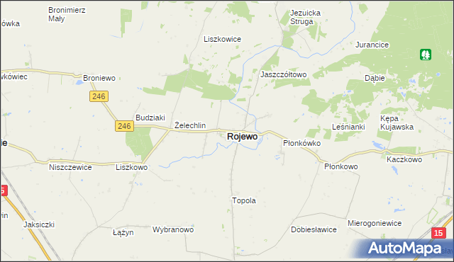 mapa Rojewo powiat inowrocławski, Rojewo powiat inowrocławski na mapie Targeo