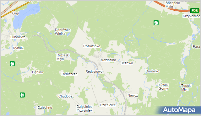 mapa Rozłazino gmina Łęczyce, Rozłazino gmina Łęczyce na mapie Targeo