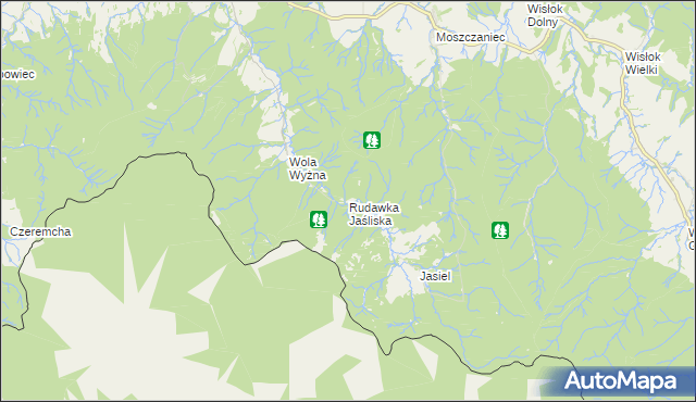 mapa Rudawka Jaśliska, Rudawka Jaśliska na mapie Targeo