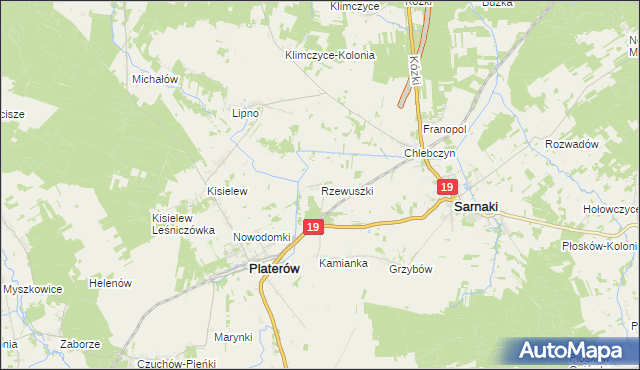 mapa Rzewuszki, Rzewuszki na mapie Targeo