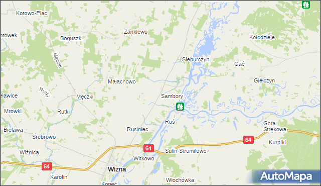 mapa Sambory, Sambory na mapie Targeo
