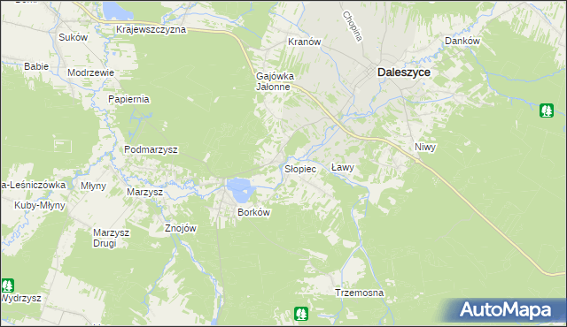 mapa Słopiec, Słopiec na mapie Targeo