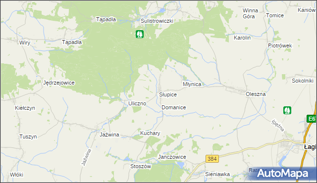 mapa Słupice gmina Łagiewniki, Słupice gmina Łagiewniki na mapie Targeo