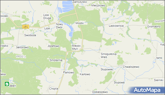 mapa Smogulec, Smogulec na mapie Targeo