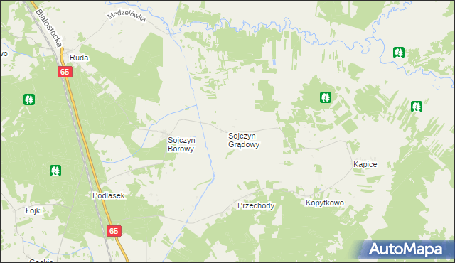 mapa Sojczyn Grądowy, Sojczyn Grądowy na mapie Targeo