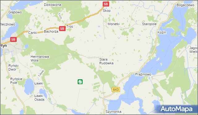 mapa Stara Rudówka, Stara Rudówka na mapie Targeo