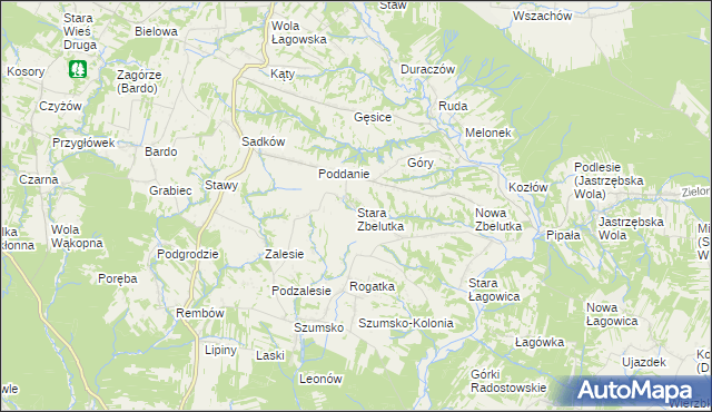 mapa Stara Zbelutka, Stara Zbelutka na mapie Targeo