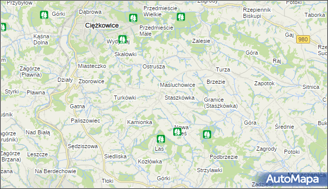 mapa Staszkówka, Staszkówka na mapie Targeo