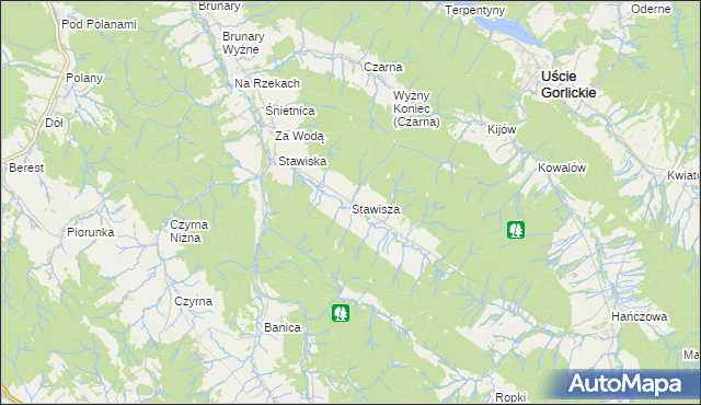 mapa Stawisza, Stawisza na mapie Targeo