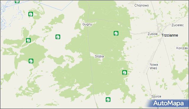 mapa Stójka gmina Trzcianne, Stójka gmina Trzcianne na mapie Targeo