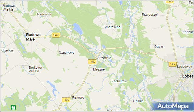 mapa Strzmiele, Strzmiele na mapie Targeo