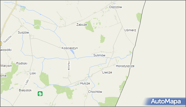 mapa Sulimów gmina Dołhobyczów, Sulimów gmina Dołhobyczów na mapie Targeo