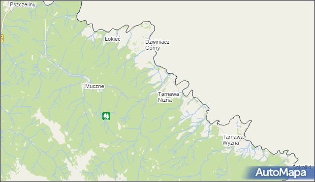 mapa Tarnawa Niżna, Tarnawa Niżna na mapie Targeo