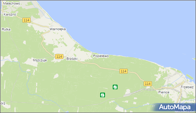 mapa Trzebieradz gmina Nowe Warpno, Trzebieradz gmina Nowe Warpno na mapie Targeo