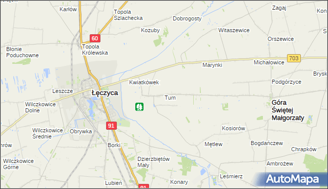 mapa Tum, Tum na mapie Targeo