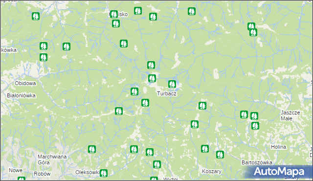 mapa Turbacz, Turbacz na mapie Targeo