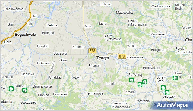 mapa Tyczyn powiat rzeszowski, Tyczyn powiat rzeszowski na mapie Targeo