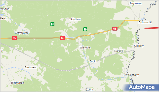mapa Wierobie, Wierobie na mapie Targeo