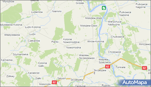 mapa Wirów gmina Jabłonna Lacka, Wirów gmina Jabłonna Lacka na mapie Targeo