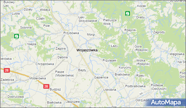 mapa Wojkówka, Wojkówka na mapie Targeo