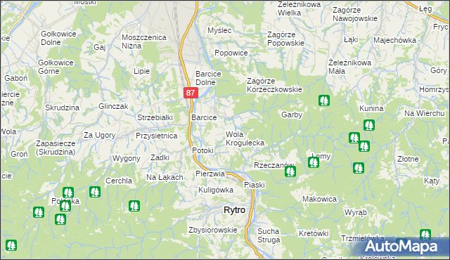 mapa Wola Krogulecka, Wola Krogulecka na mapie Targeo