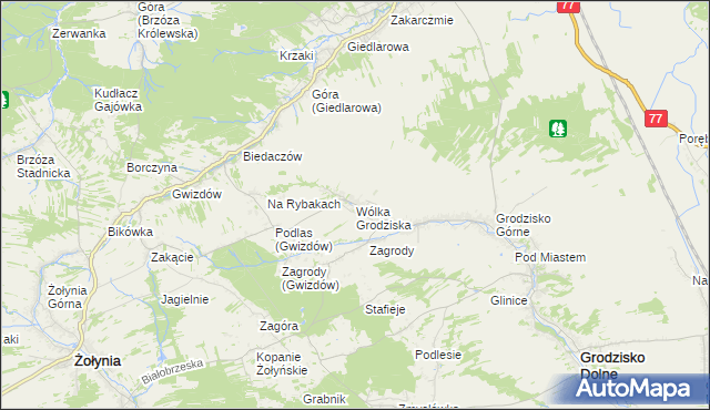 mapa Wólka Grodziska gmina Grodzisko Dolne, Wólka Grodziska gmina Grodzisko Dolne na mapie Targeo