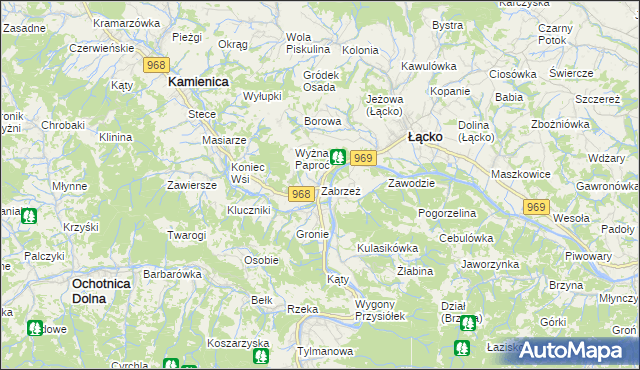 mapa Zabrzeż, Zabrzeż na mapie Targeo