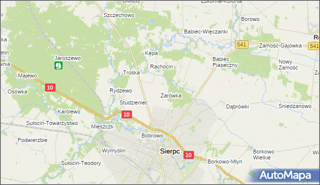 mapa Żarówka gmina Sierpc, Żarówka gmina Sierpc na mapie Targeo