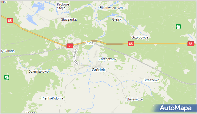 mapa Zarzeczany, Zarzeczany na mapie Targeo