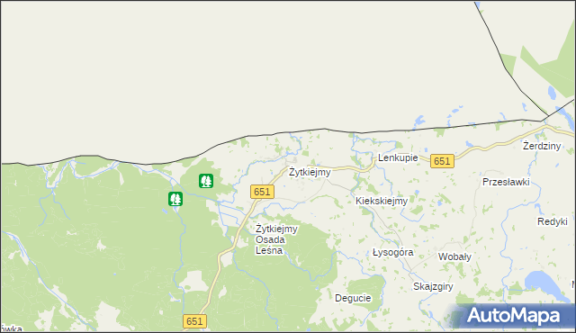 mapa Żytkiejmy, Żytkiejmy na mapie Targeo