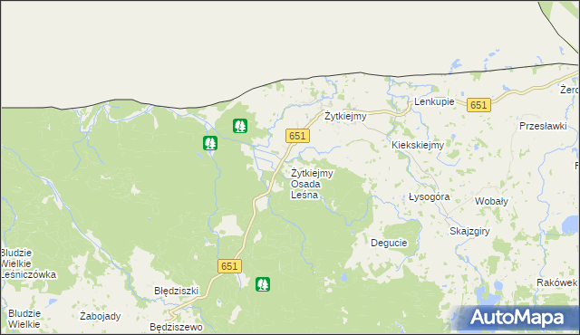 mapa Żytkiejmy Osada Leśna, Żytkiejmy Osada Leśna na mapie Targeo