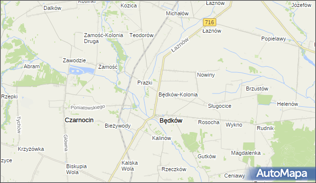 mapa Będków-Kolonia, Będków-Kolonia na mapie Targeo