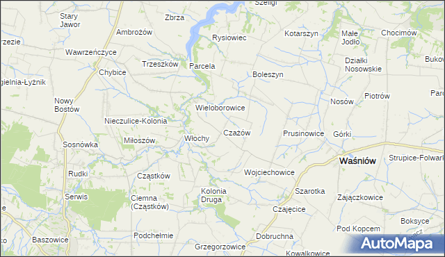 mapa Czażów, Czażów na mapie Targeo