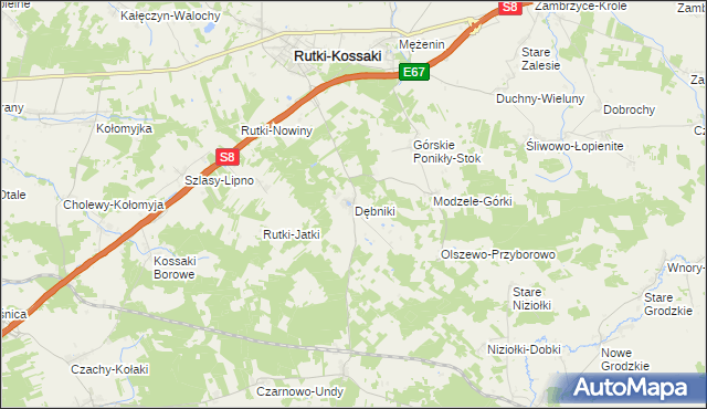 mapa Dębniki gmina Rutki, Dębniki gmina Rutki na mapie Targeo