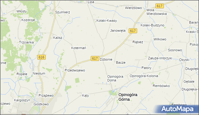 mapa Dzbonie, Dzbonie na mapie Targeo