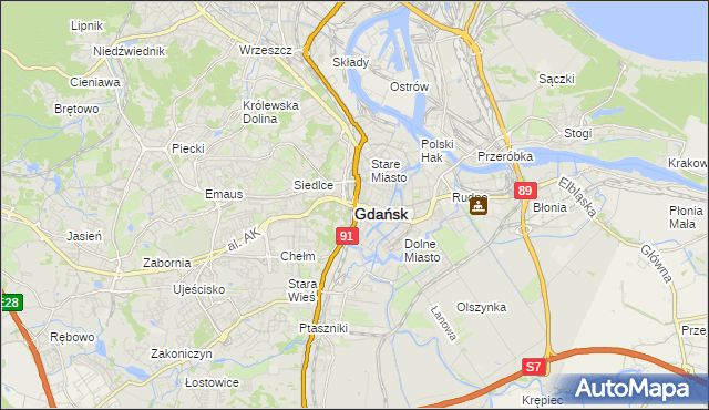 mapa Gdańska, Gdańsk na mapie Targeo